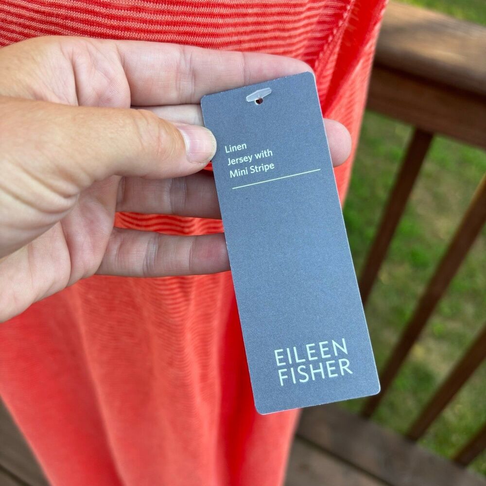 Eileen Fisher Women's Firefly Ballet Linen Jersey Shift Dress Orange XL NWT $198 - Picture 12 of 12